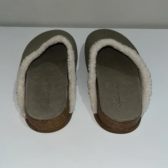 NWOT Splendid Women's‎ Cora Faux Shearling Lined Leather Mule Sz 8 Slip On Cozy - Picture 2 of 6